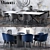 Elegant Minotti Furniture Set: Amelie Chair, Lou & Van Dyck Tables, Halo Chandelier, Demeter & Atollo L 3D model small image 1