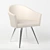 Elegant Ivory Chair with Chrome Legs 3D model small image 1