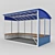 Modern Steel Bus Stop 3D model small image 1