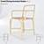 Stylish Fontal Rattan Armchair 3D model small image 1