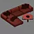 Elegant Brandy Sofa for Gamma Coffee Tables 3D model small image 2