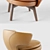 Stylish LOLITA Chair: Metal Frame, Wood Seat 3D model small image 2