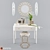 Elegant Decor Set: Ottoman, Console, Mirror & Wall Light 3D model small image 1