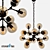 Elegant Amber Glass Chandelier 3D model small image 1