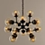 Elegant Amber Glass Chandelier 3D model small image 2