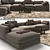 Flexform Beauty Sofa + Jiff Tables and Carpet 3D model small image 1