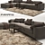 Flexform Beauty Sofa + Jiff Tables and Carpet 3D model small image 2