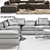 Flexform Beauty Sofa + Jiff Tables and Carpet 3D model small image 3