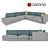 Versatile Modular Corner Sofa 3D model small image 1