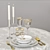 Elegant Roundtable Serving Set 3D model small image 3