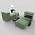 Contemporary Modular Sofa Set 3D model small image 1