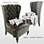Trent Austin Wingback Chair (PRO) 3D model small image 1