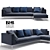 Contemporary B&B Italia Charles Sofa 3D model small image 1