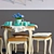 Elegant Leontina Table and Stools 3D model small image 3