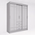 Modern 4-Door Storage Cabinet 3D model small image 2