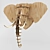 Elephant Head Wall Sconce 3D model small image 1