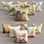 Elegant Decorative Throw Pillows 3D model small image 1