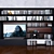 Versatile Storage System with Books, TV, and Vase 3D model small image 2