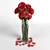 Elegant Red Rose Bouquet 3D model small image 1