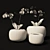 Elegant Porcelain Vase with White Orchid 3D model small image 2