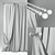 Classic Style Curtain with Casa Valentina Black Nickel Rod and Swarovski Crystals 3D model small image 3