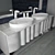 Zoe Gold Bathroom Furniture: Elegant Art Deco Style 3D model small image 2