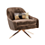 Roar + Rabbit Velvet Swivel Chair 3D model small image 1