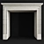 Vintage Stone Fireplace 137 3D model small image 1