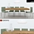 Modern Wood and Glass Table Set 3D model small image 1