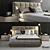 Elegant Minotti Lawrence Bed Set 3D model small image 1