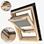 VELUX GZL Roof Window: 180° Rotation, Easy Cleaning, Ventilation, Adjustable Blinds 3D model small image 2