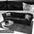 Luxury Goldconfort Vanity Sofa & Roche Bobois Lingotto Coffee Table 3D model small image 1