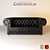 Elegant Chesterfield Leather Sofa 3D model small image 1