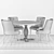 Lamier Dining Table Set: 4 Tuva Beige Chairs 3D model small image 2