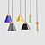 Sleek Slope Pendant Lighting Set 3D model small image 1