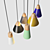 Sleek Slope Pendant Lighting Set 3D model small image 3