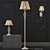 Elegant Cream Gold Floor Lamp 3D model small image 1