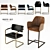 Sleek Industrial Seating Set 3D model small image 1