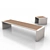 Modern Concrete and Wood Bench 3D model small image 1