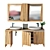 Bati Ubud Double Cabinet Combo: Stylish and Functional 3D model small image 2