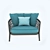 Modern Italian Armchair: Erica B&B 3D model small image 2