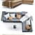 Tonin Casa Playa Buena: Versatile Sofa and Coffee Table Set 3D model small image 3
