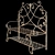 Handcrafted Iron Bench 3D model small image 2