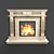 Elegant Daphne Marble Fireplace 3D model small image 1