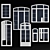 Elegant Arch Window & Door Set 3D model small image 1