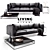 Lux Leather Rod Sofa 3D model small image 1