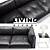 Lux Leather Rod Sofa 3D model small image 2