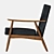 Wyatt Vegan Leather Armchair: Chic Comfort 3D model small image 3
