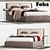 Kevin Bed Set: Bed, Nightstands & Rug 3D model small image 3