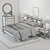 Elegant Crosby White Bedroom Set 3D model small image 3